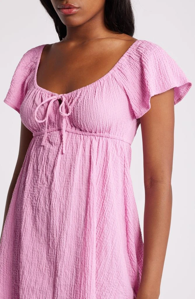 ALL IN FAVOR Textured Tie Front Dress 4