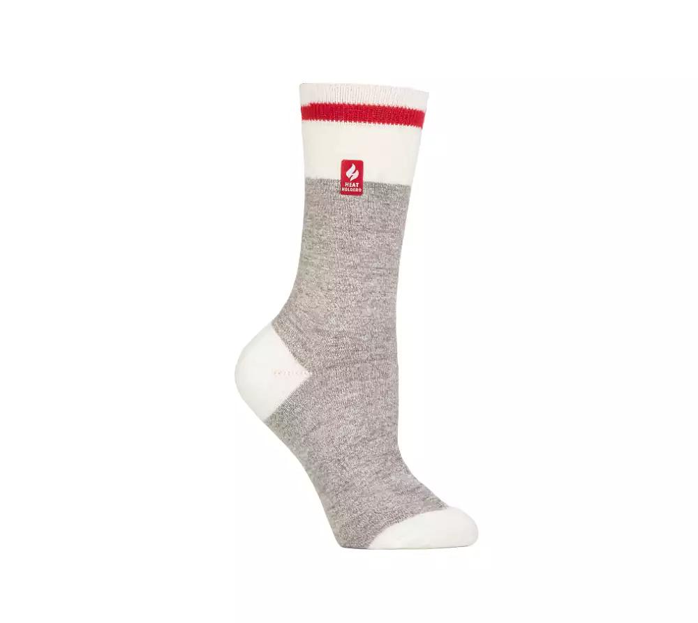 Heat Holders Ultra Lite Lana Cream Block Twist Crew Socks