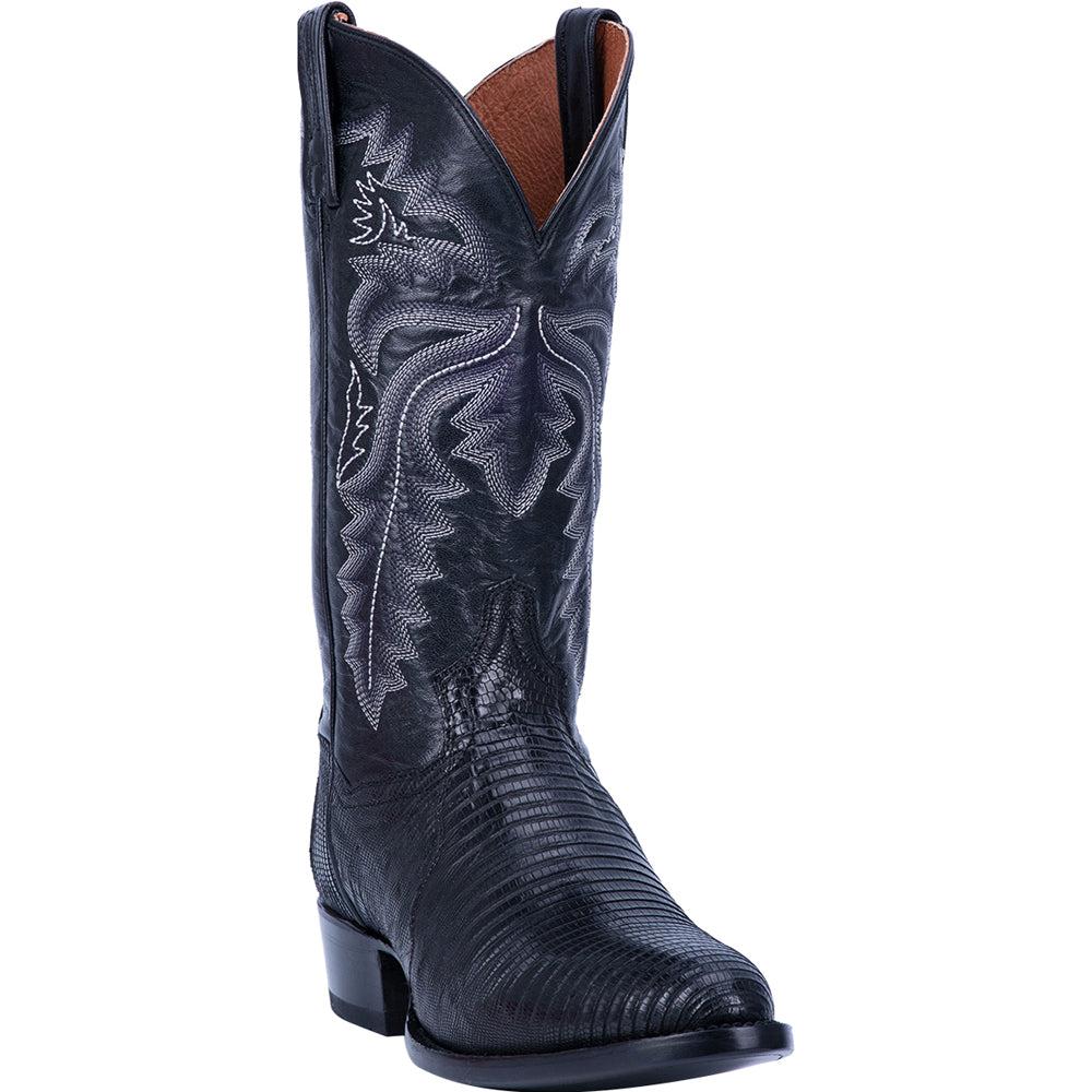 Dan Post Boots Winston Lizard Embroidered Round Toe Pull On Cowboy Boots