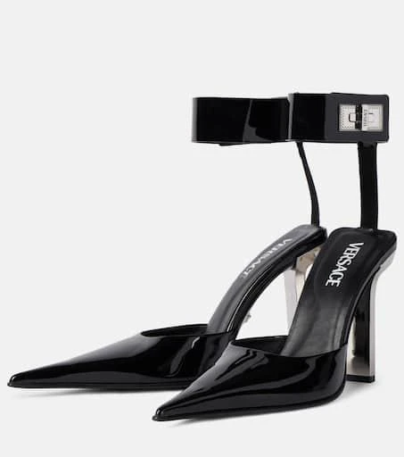 Versace Patent leather slingback pumps 4