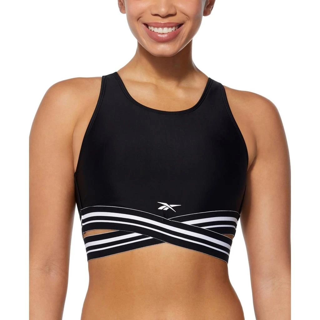 Reebok Womens Solid Racerback Bikini Swim top 1