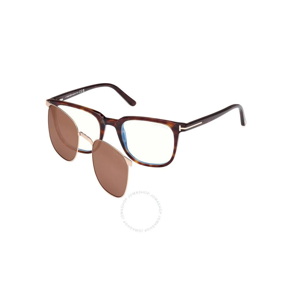 Tom Ford Blue Light Block with Brown Clip-On Square Men's Eyeglasses FT5916-B 052 50 1