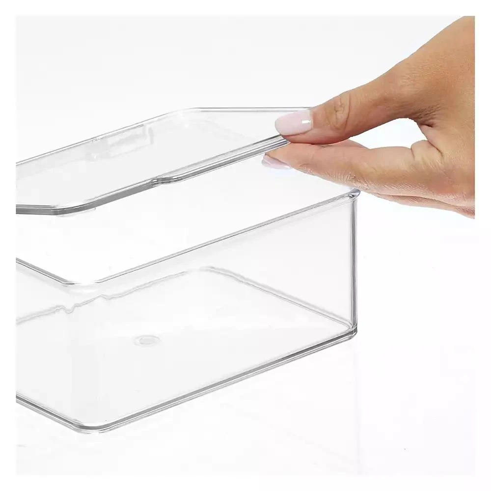 mDesign Plastic Storage Organizer Box with Hinge Lid, 8-Pack 4