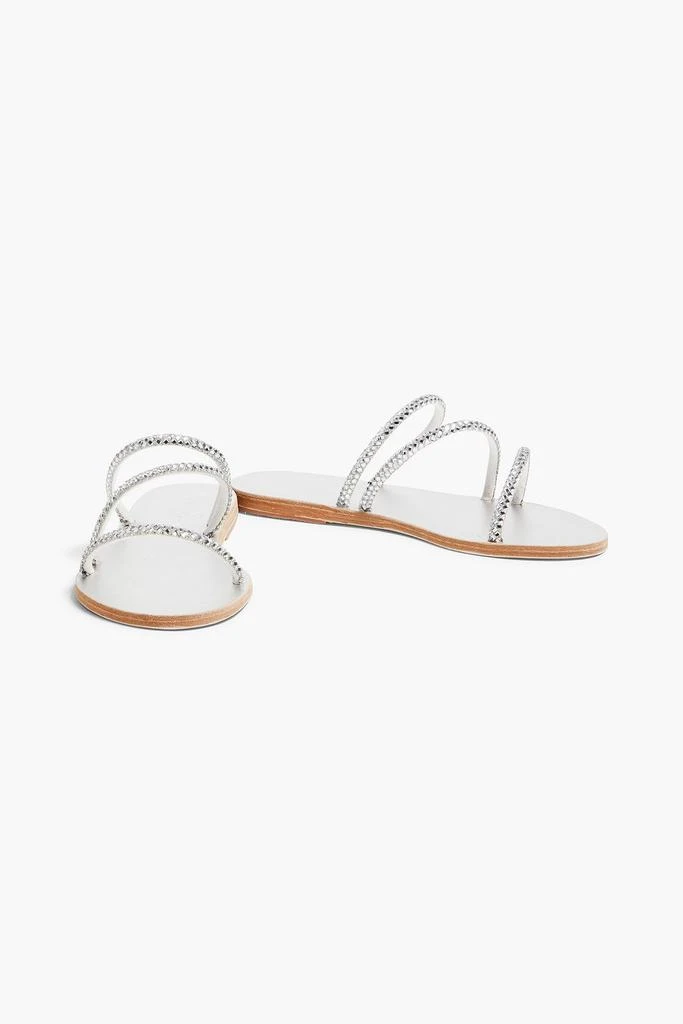 ANCIENT GREEK SANDALS Polytimi crystal-embellished metallic leather sandals 2
