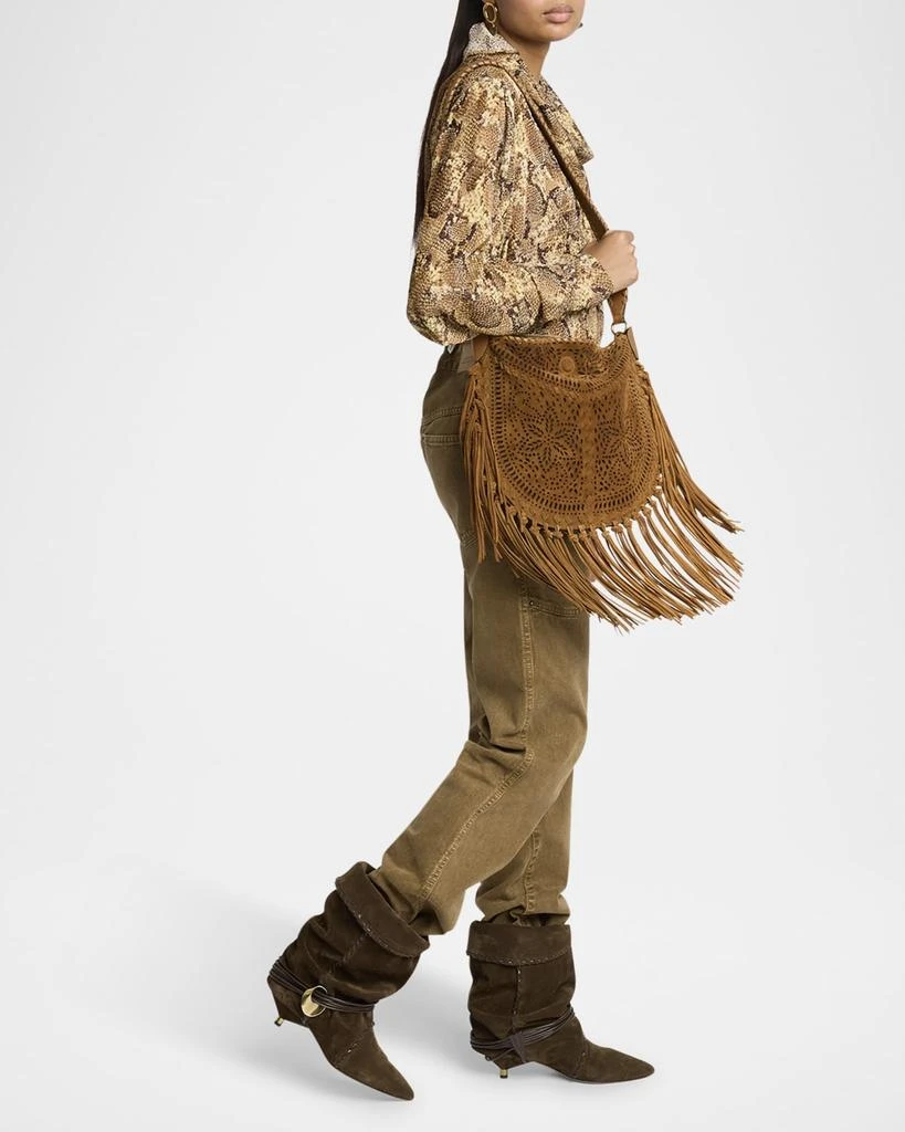 Isabel Marant Oskan Cutout Fringe Suede Crossbody Bag 2
