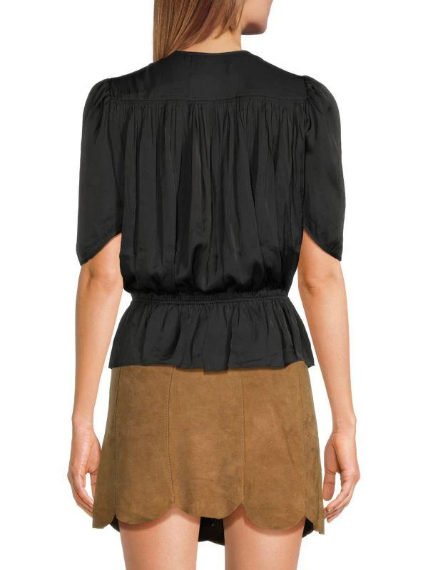 ZADIG & VOLTAIRE Tyoko Satin Peplum Top 2