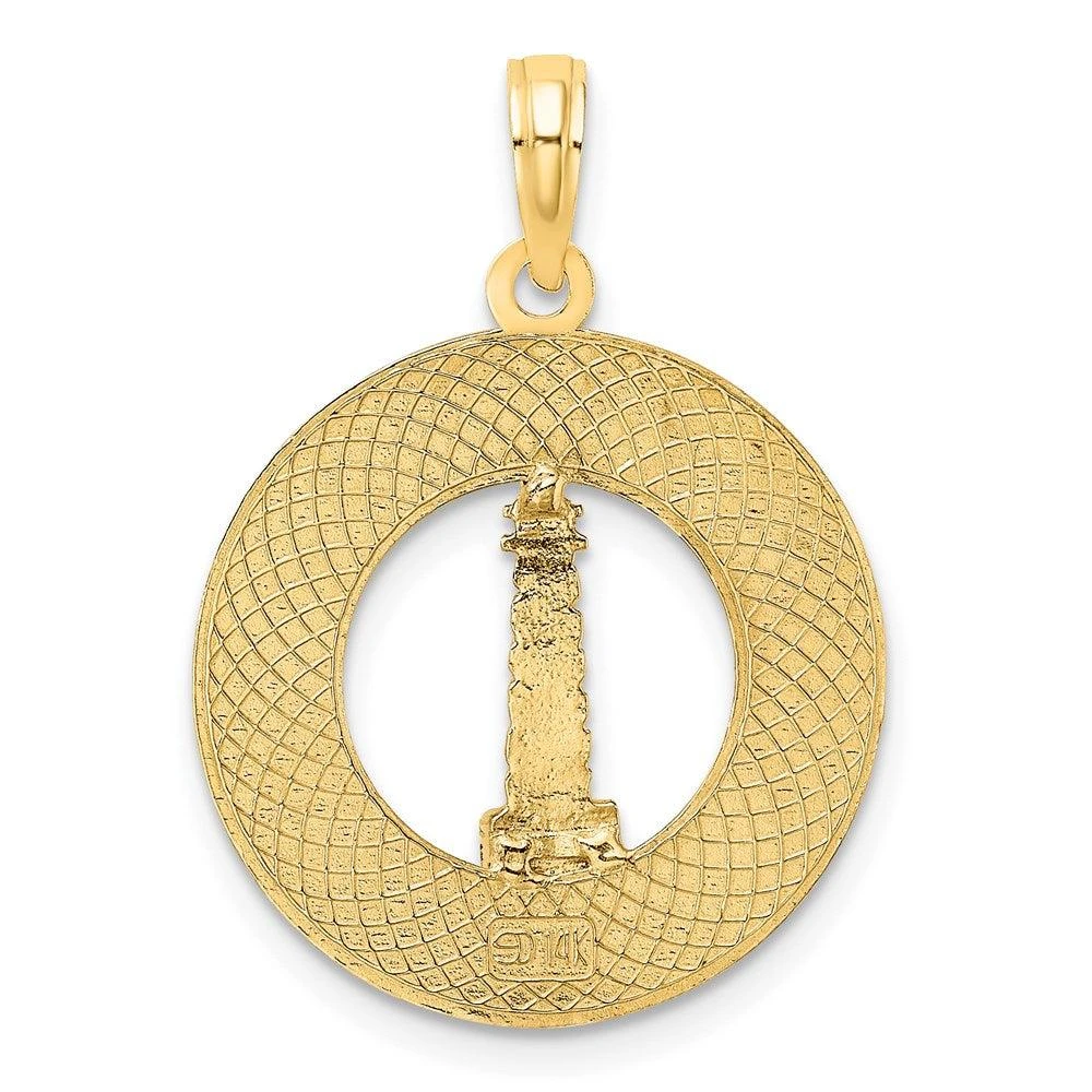 Diamond2Deal 14k Yellow Gold SAINT AUGUSTINE Lighthouse Circle Charm 4