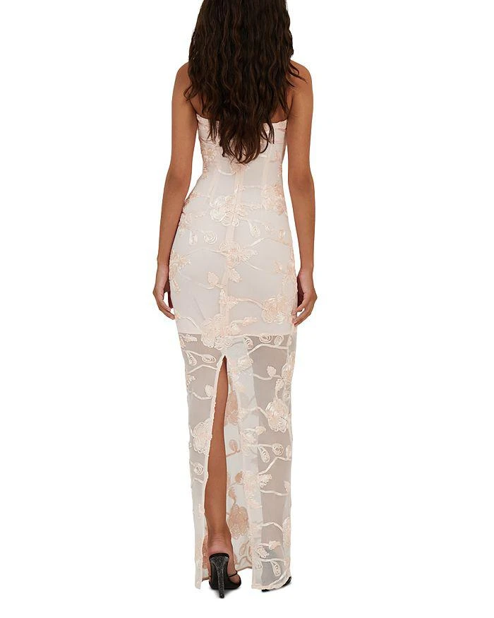 knee length dresses for ladies Flower Mesh Ls Mini Dress