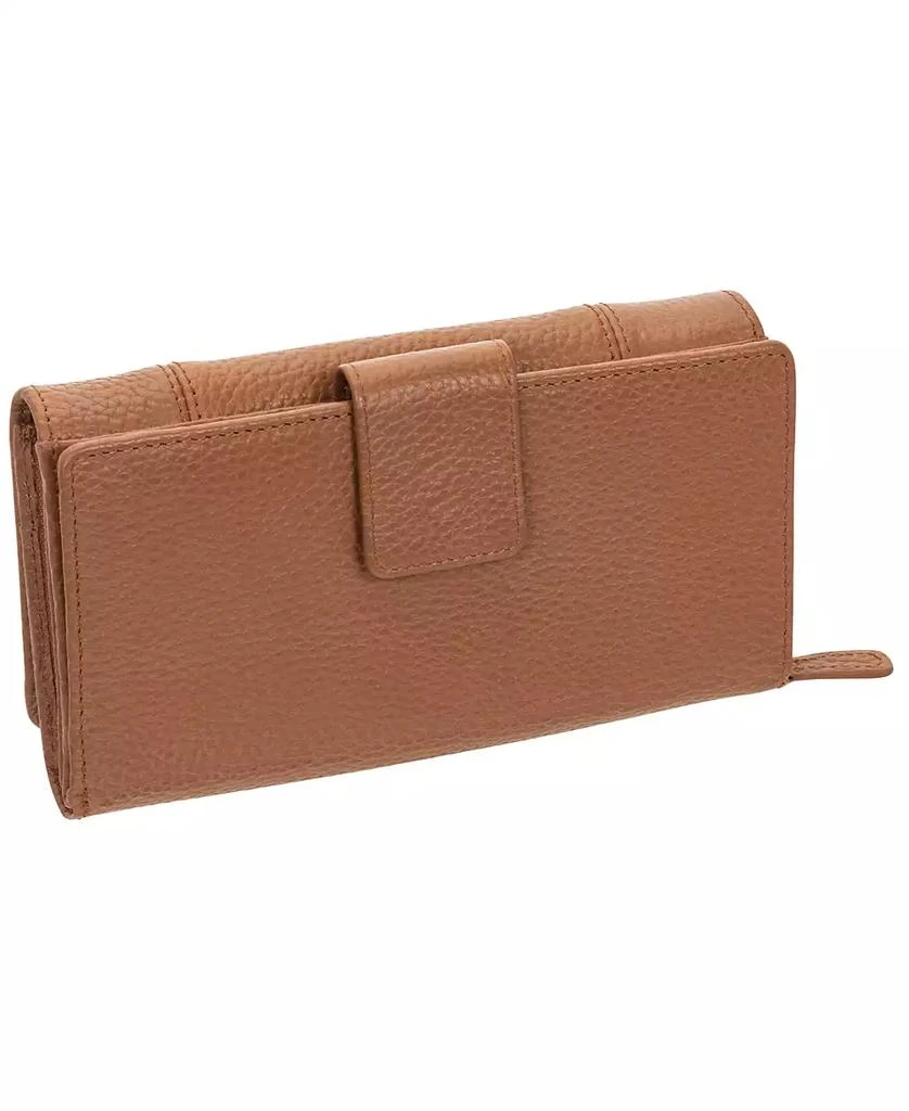 Mancini Leather Goods Women's Pebbled Collection RFID Secure Mini Clutch Wallet 3