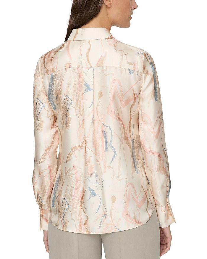 Lafayette 148 New York Silk Scottie Abstract Print Blouse