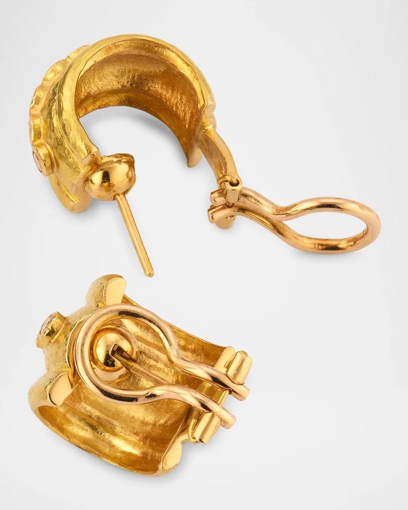 Elizabeth Locke 19K Amalfi Diamond Gold Huggie Earrings 4