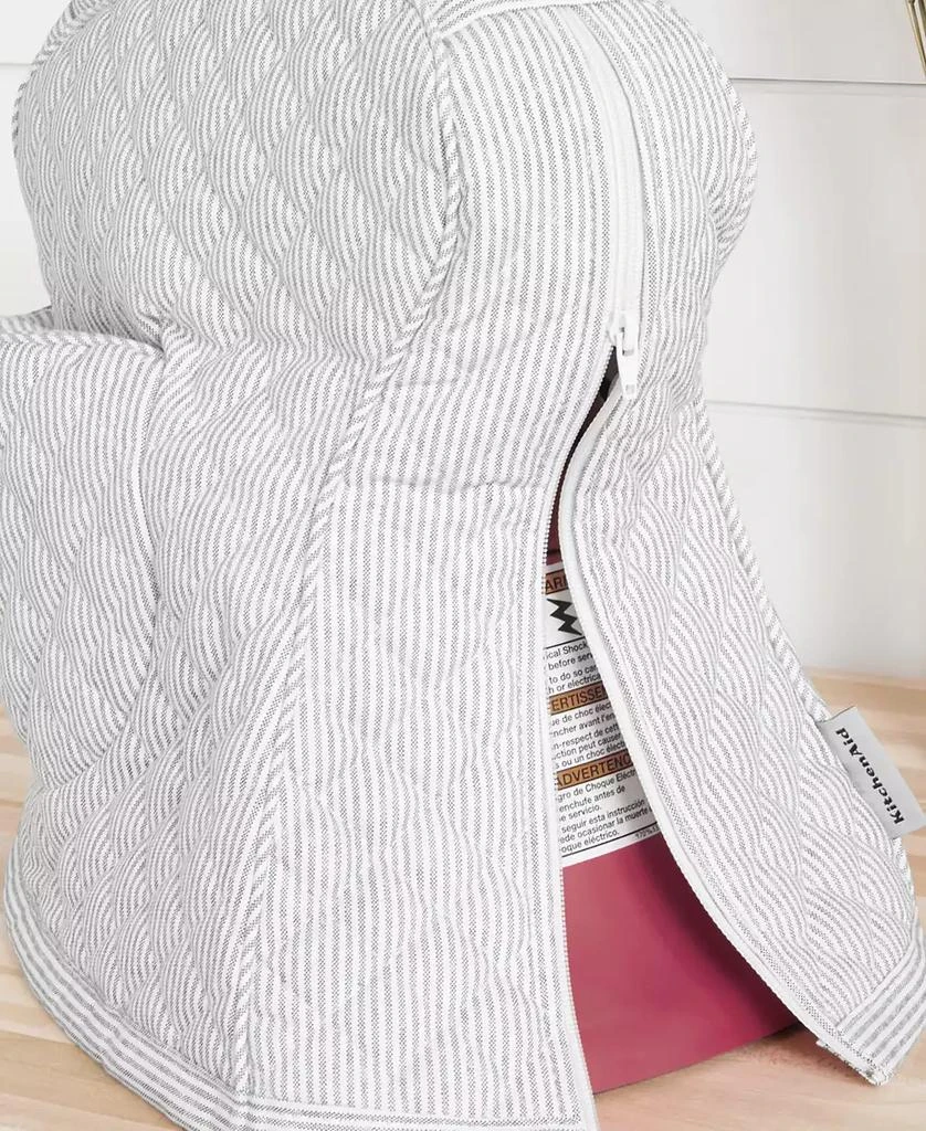 KitchenAid Fitted Tilt-Head Ticking Stripe Stand Mixer Cover with Storage Pocket Quilted, 14.37" x 18" x 10" 4
