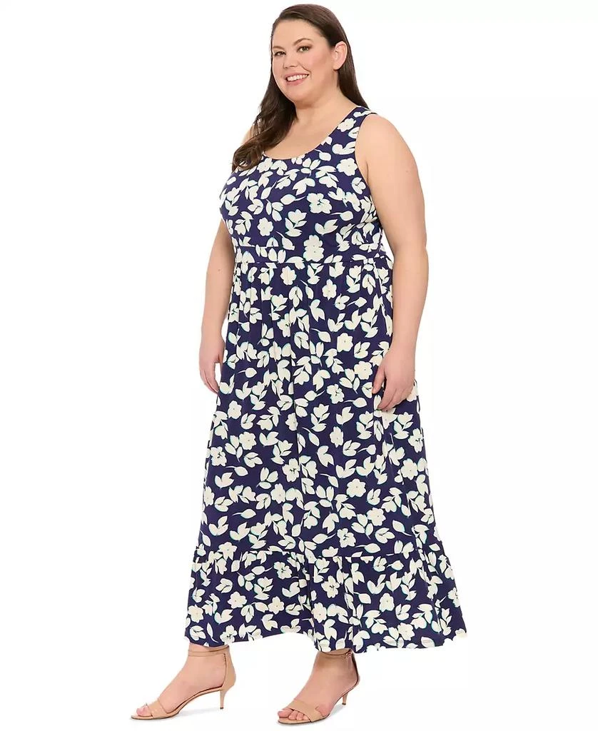London Times Plus Size Scoop-Neck Sleeveless Maxi Dress 4