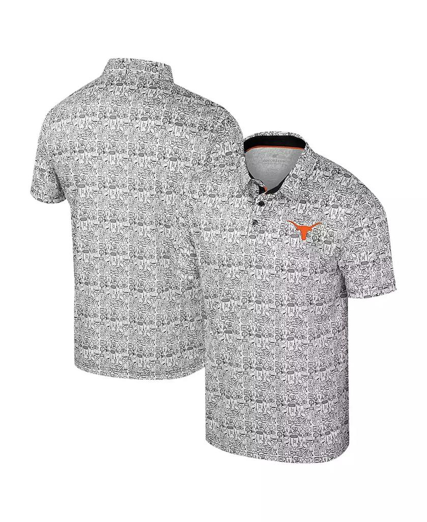 Colosseum Men's Black Texas Longhorns It's Time Allover Print Polo Shirt