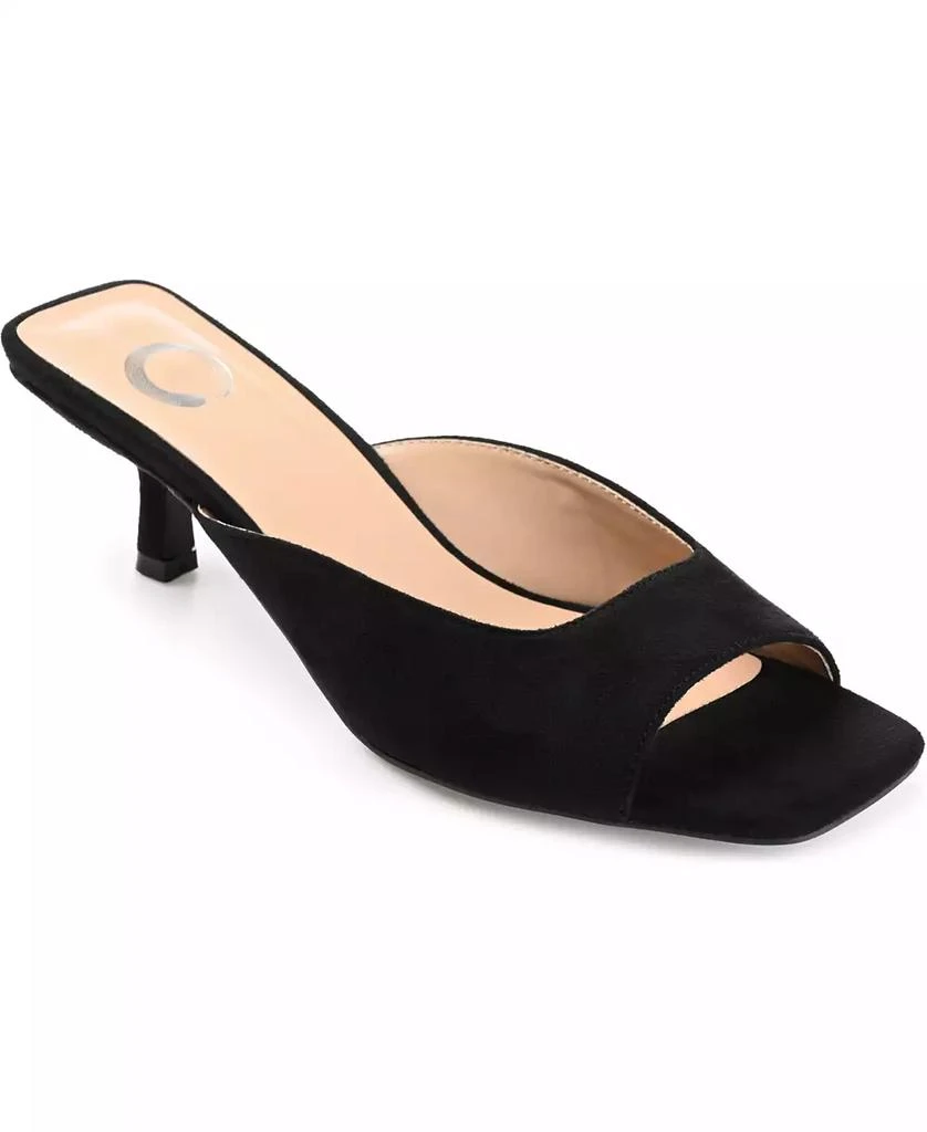 Journee Collection Women's Larna Square Toe Slip On Kitten Heels 1