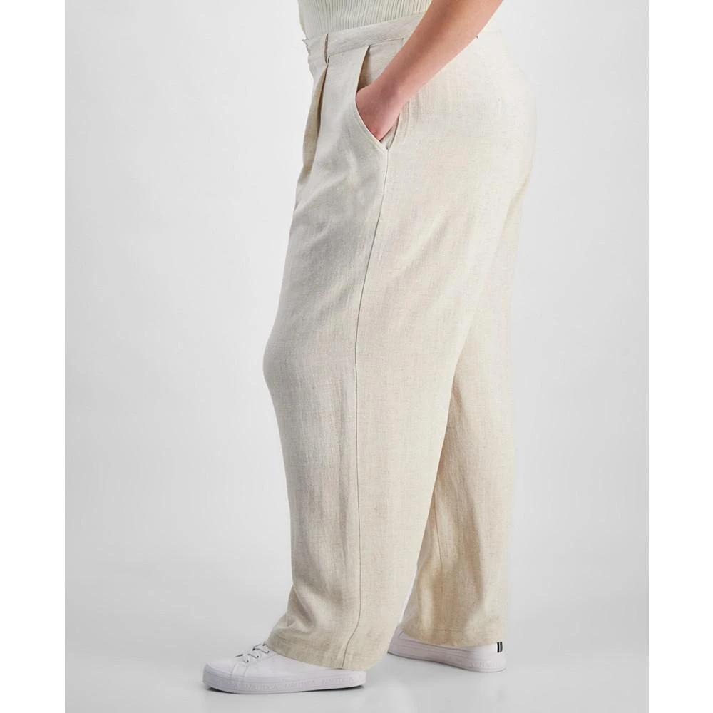 And Now This Trendy Plus Size Pleat-Front Wide-Leg Pants 3