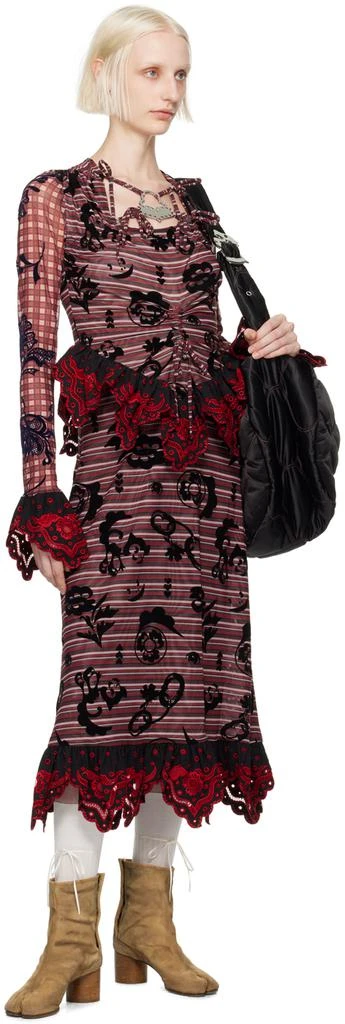 CHOPOVA LOWENA Red Sharon Hatch Midi Dress 4