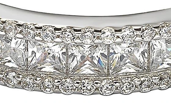 Suzy Levian Square Cut CZ Eternity Band Ring 6