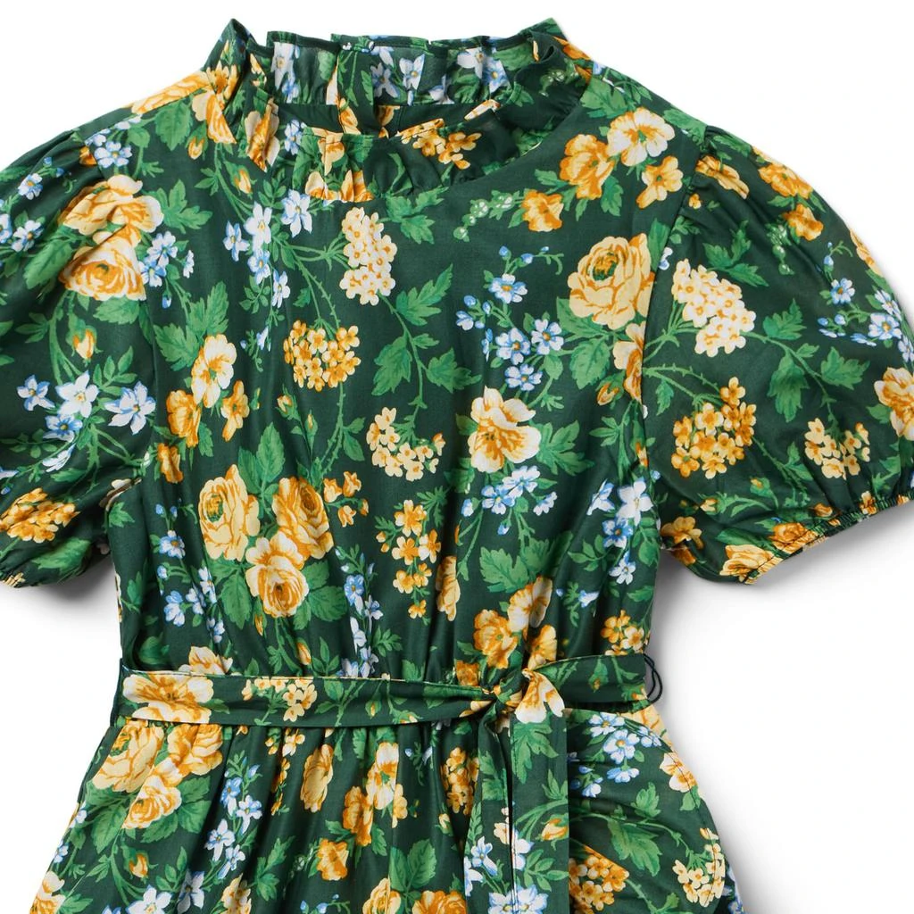 Janie and Jack Green Floral Dress (Big Kids) 3