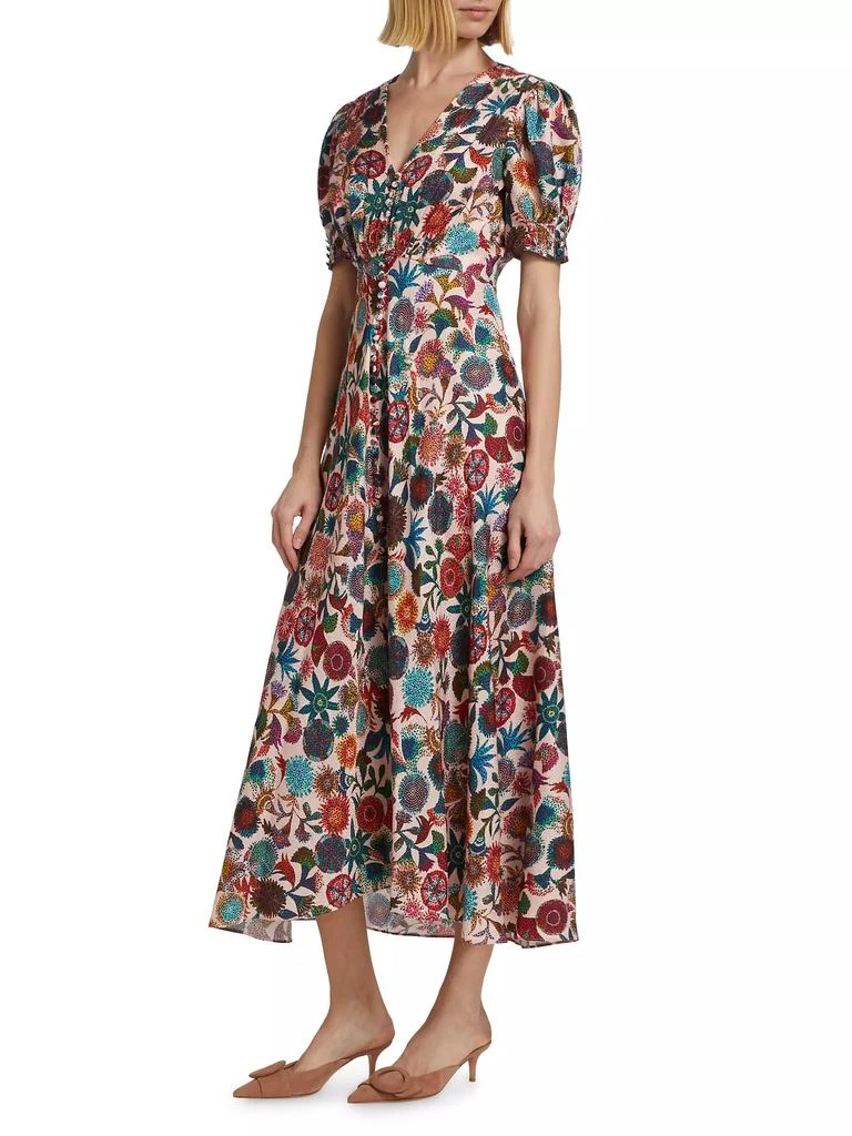 Saloni Lea Floral Silk Maxi Dress 4