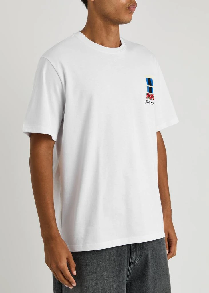JW Anderson Logo and graphics-embroidered cotton T-shirt 2