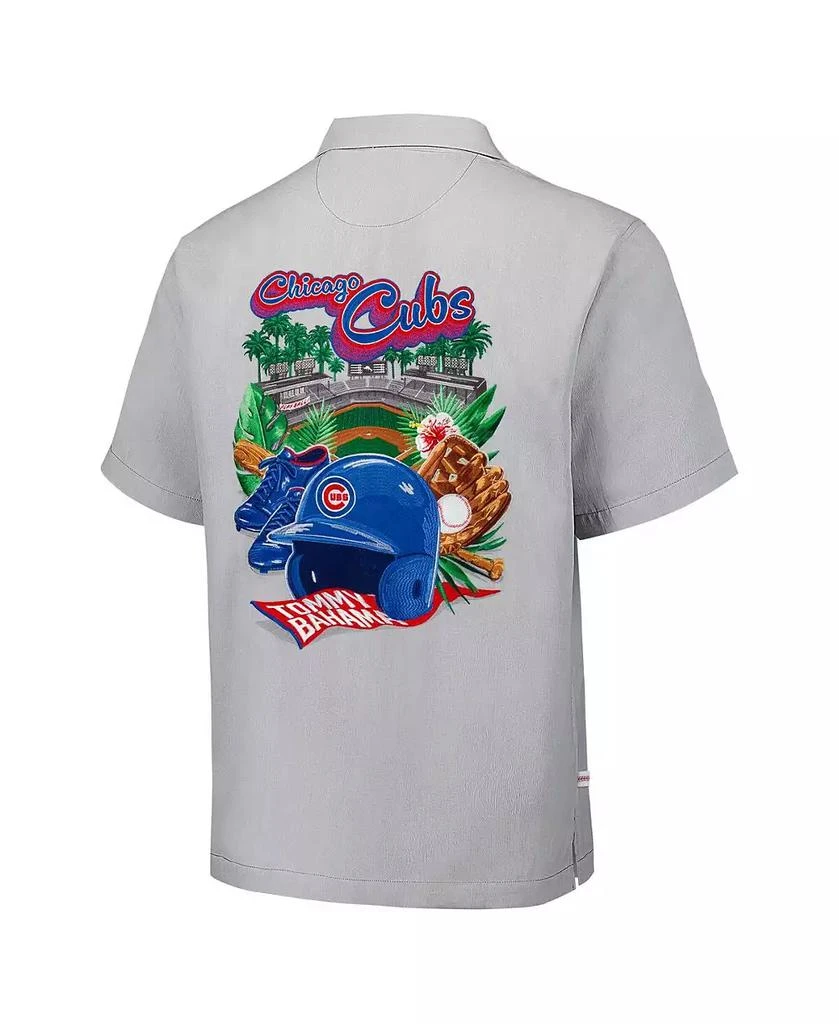 Tommy Bahama Men's Gray Chicago Cubs Hit and Run Silk Camp Button-Up Shirt 3
