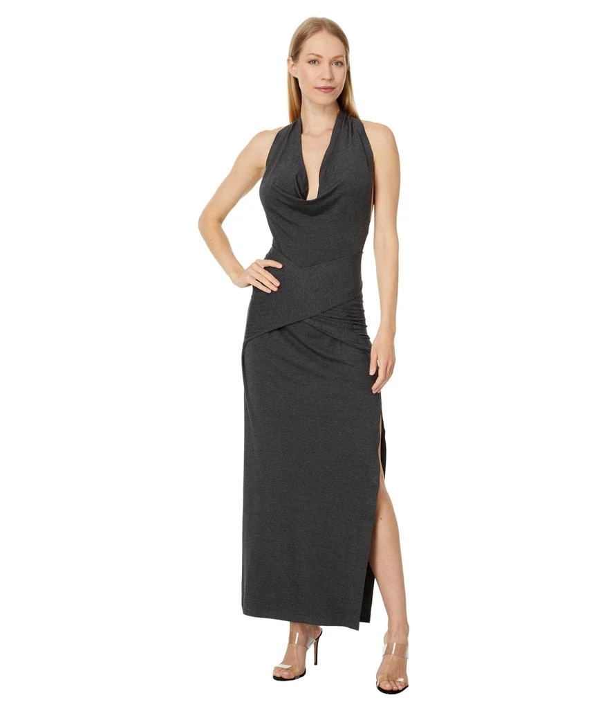 Norma Kamali Neeta Tie Front Side Slit Gown 1