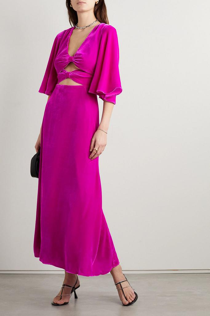 LES RÊVERIES Cutout velvet midi dress