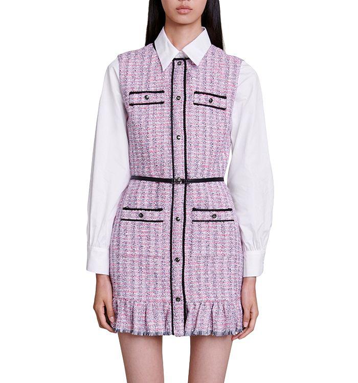 Maje Ratri Tweed Sleeveless Dress