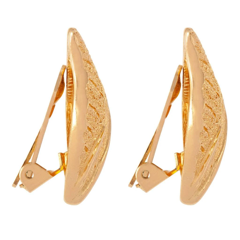 Susan Caplan Vintage 1980s vintage burberry leaf clip-on earrings 2