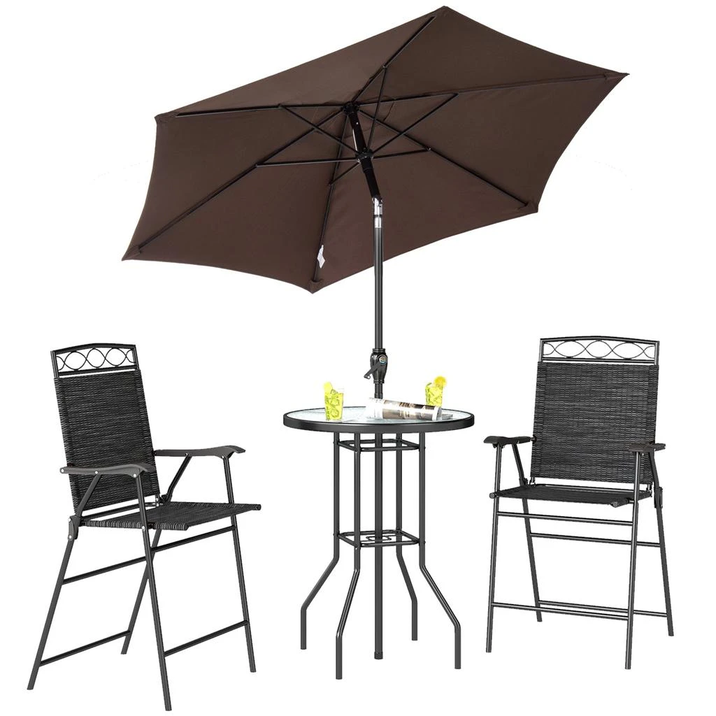 Hivvago 4-Piece Outdoor Bar 
Dining Set with Umbrella