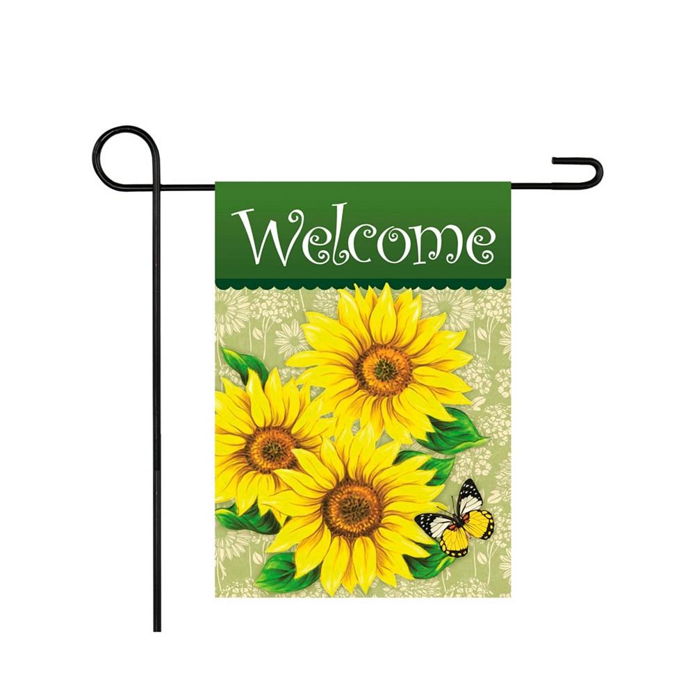 Northlight Welcome Sunflowers and Butterfly Spring Outdoor Garden Flag 18" x 12.5"