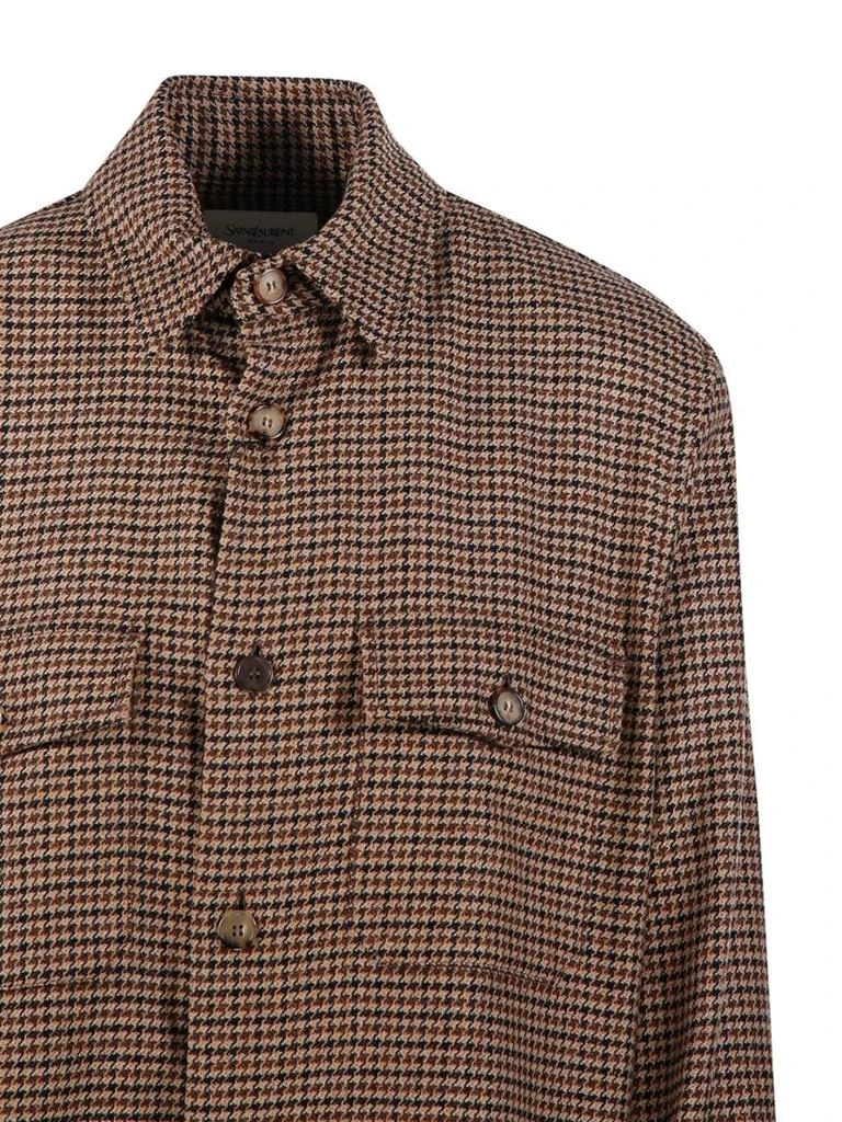 Yves Saint Laurent Saint Laurent Logo Embroidered Button-Up Overshirt 4