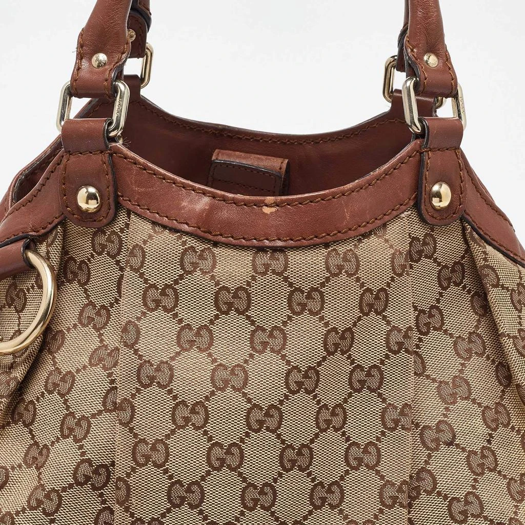 Gucci Gucci Beige/Brown GG Canvas and Leather Medium Sukey Tote 5