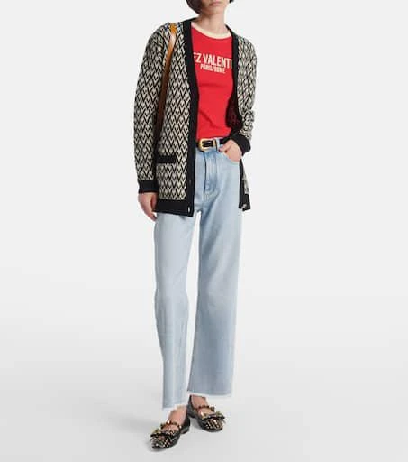 Valentino Toute La V virgin wool jacquard cardigan 2