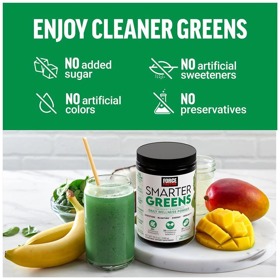 Force Factor Smarter Greens Daily Wellness Powder Unflavored 6