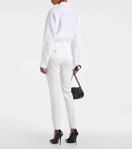 Versace High-rise wool slim pants 3