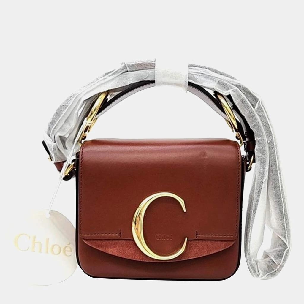Chloé Chloe Brown Leather Mini C Crossbody Bag 1