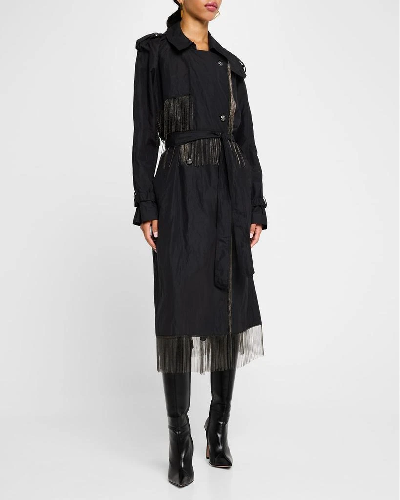 Kobi Halperin Orly Crinkled Chain Fringe Coat 4