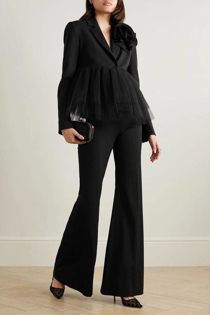 Carolina Herrera Tulle-paneled wool-blend blazer 2