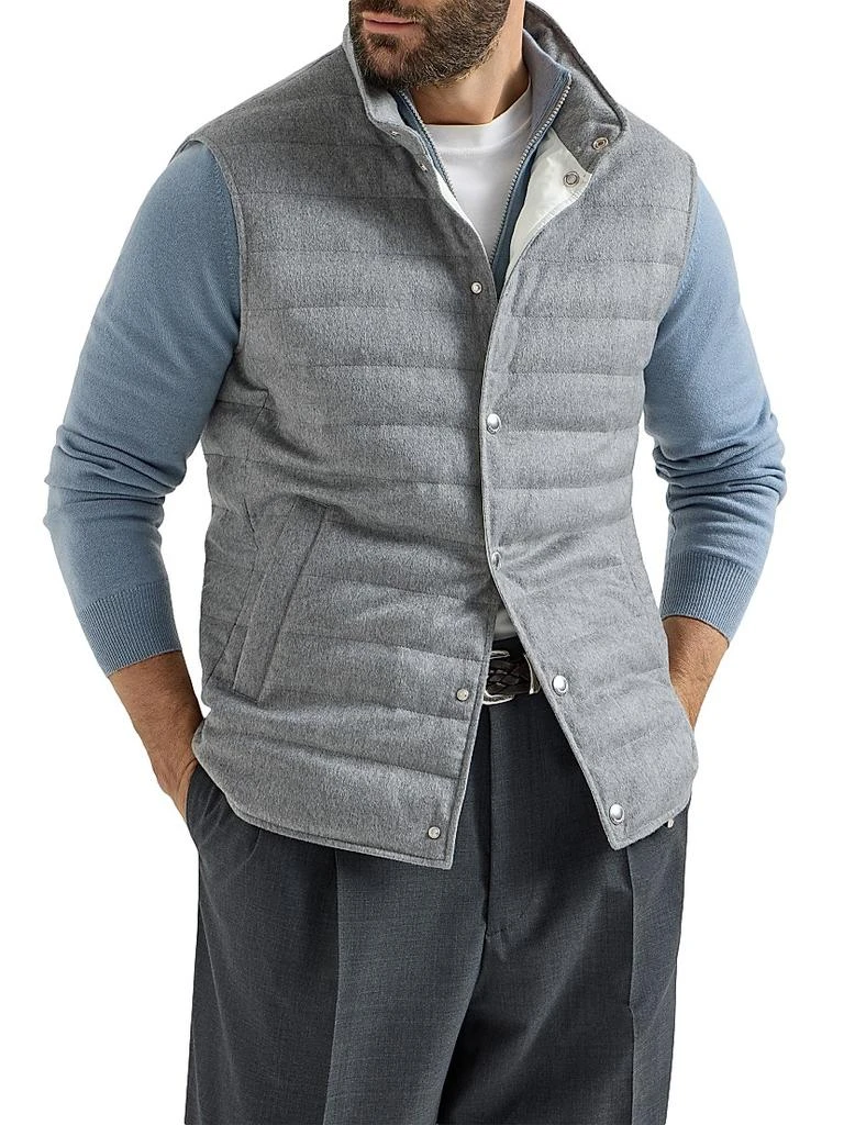 Brunello Cucinelli Lightweight Cashmere Flannel Down Vest 2
