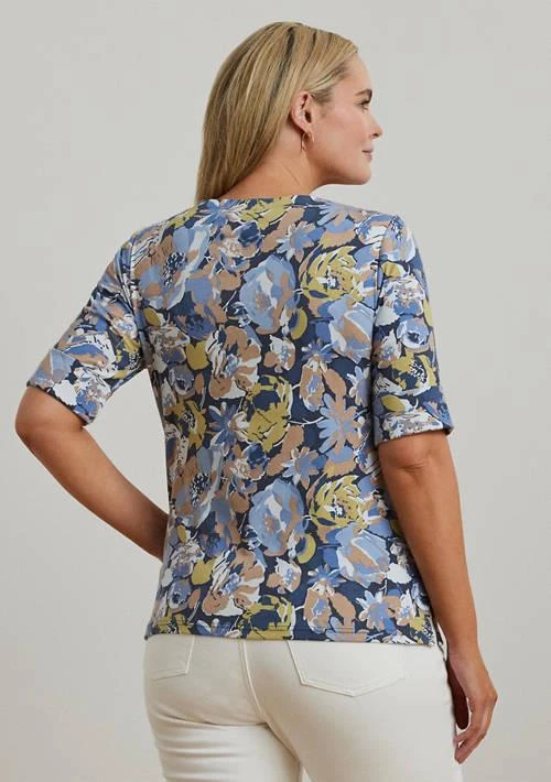 Ralph Lauren Ralph Lauren Plus Size Floral Stretch Cotton Boat Neck T Shirt 2