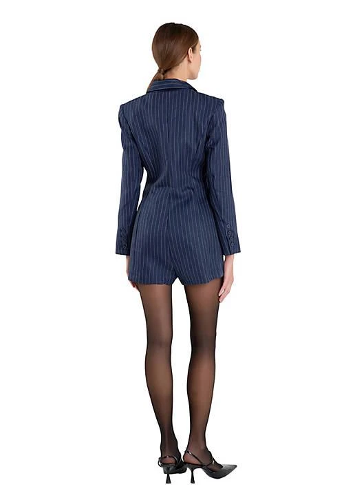 Grey Lab Lab Pinstripe Blazer Romper 2
