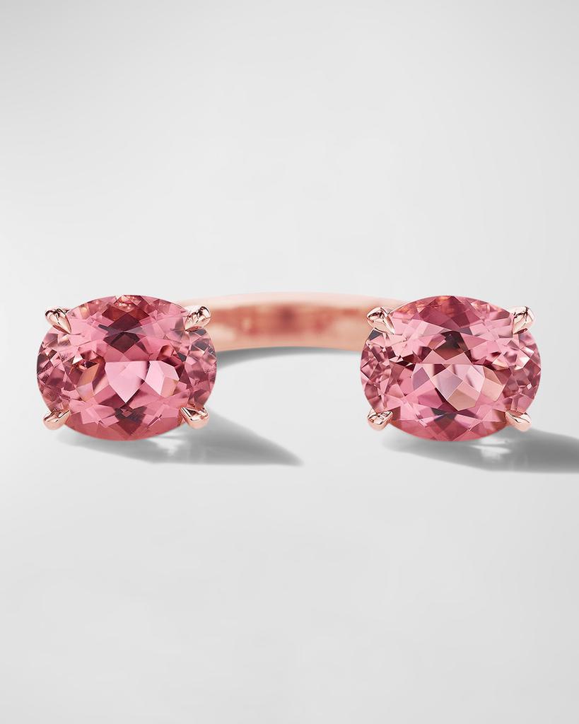 Mimi So 18K Rose Gold Oval Pink Tourmaline Classic Ring