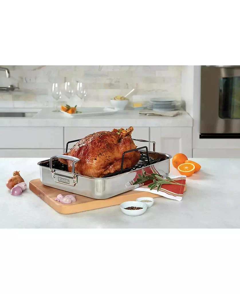 VIKING 3-Ply Stainless Steel Roasting Pan with Nonstick Rack 2