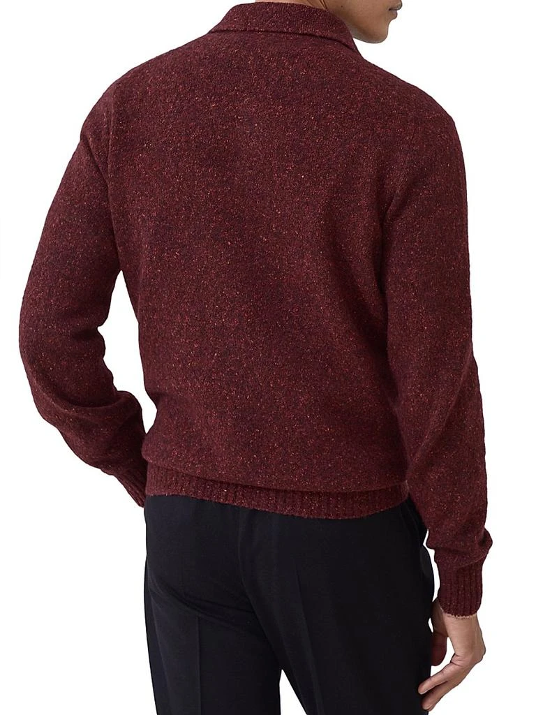 Brunello Cucinelli Flecked Alpaca, Wool, Silk and Cotton Knit Polo Shirt 3