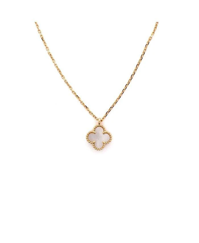 Pre-Owned Van Cleef 
Arpels Sweet Alhambra Pendant Necklace 18K Gold and Mother of Pearl 15.75"