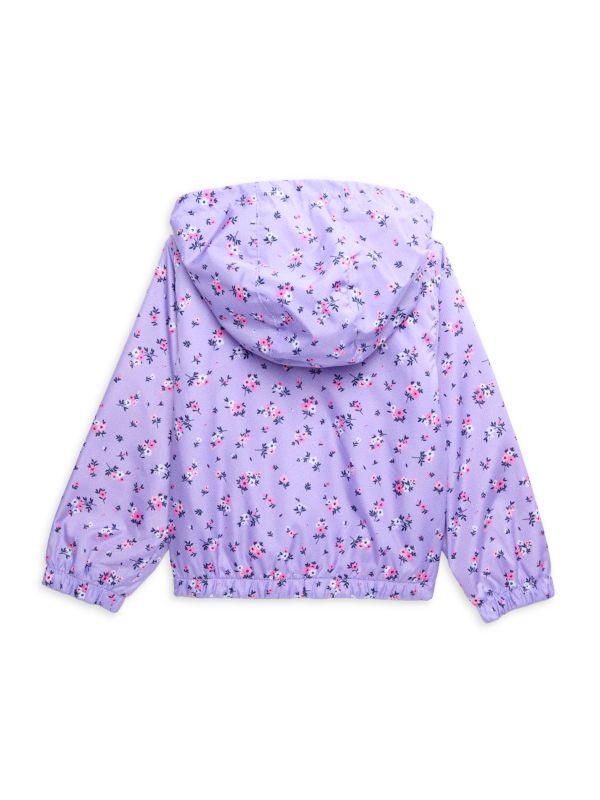 Members Only Little Girl's Floral Faux Fur Lined Hoodie