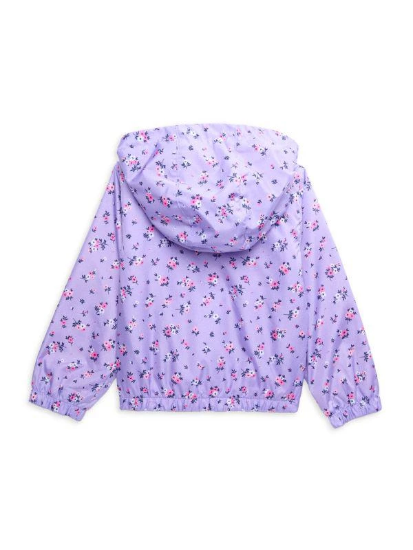 Members Only Little Girl's Floral Faux Fur Lined Hoodie 2