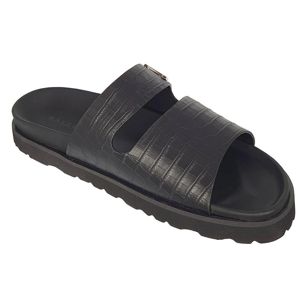 Bally Syxten 6302328 Men
s Black Embossed Calf Leather Sandals 3